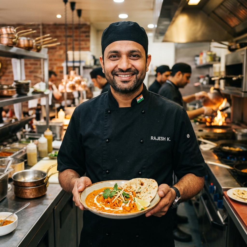 Chef holding food